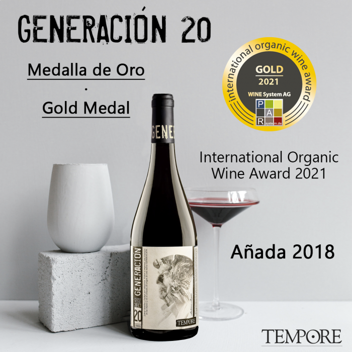 GENERACIÓN 20 GANA UNA MEDALLA DE ORO EN EL INTERNATIONAL ORGANIC WINE AWARD 2021'