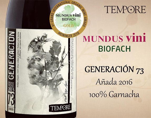GENERACIÓN 73, 100% GARNACHA ORGANIC WINE, RECEIVES A GOLD MEDAL BY MUNDUS VINI BIOFACH!'