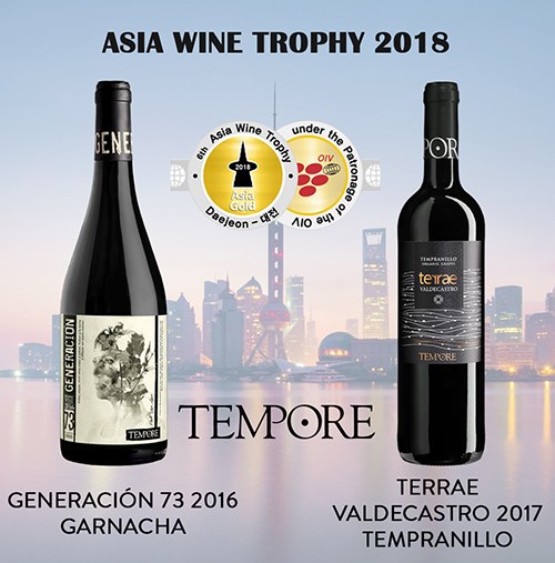 THE ASIA WINE TROPHY HAS AWARDED BODEGAS TEMPORE ORGANIC WINES (GRENACHE & TEMPRANILLO) WITH TWO GOLD MEDALS!'