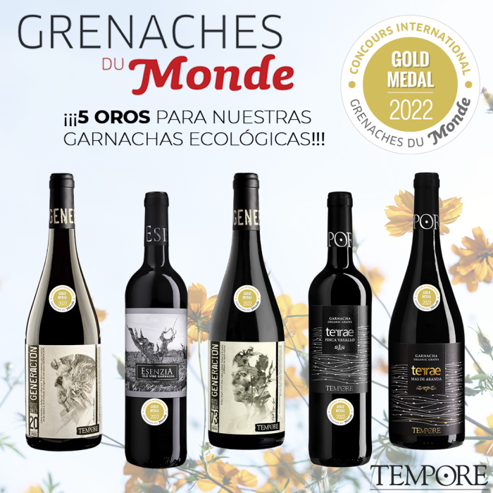 5 GOLD MEDALS FOR OUR ORGANIC GARNACHA AT GRENACHE DU MONDE 2022!'