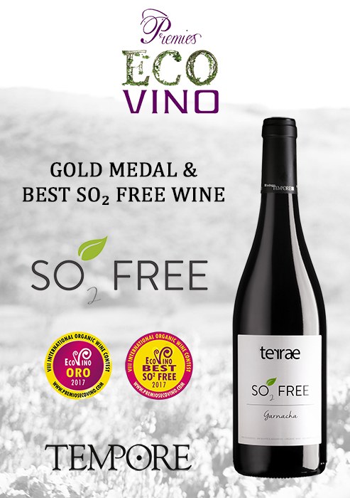 BODEGAS TEMPORE SO₂ FREE: ORGANIC WINE AWARDED AS THE BEST NON ADDED SULPHITES WINE'